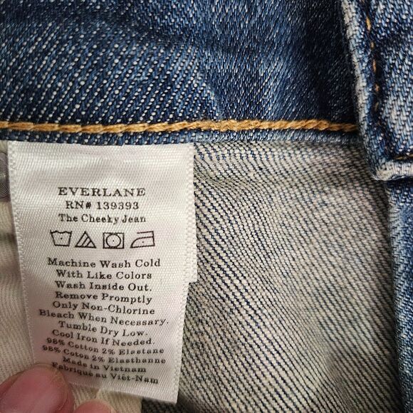 NWT Everlane Women's The Cheeky Jean High Rise Low Stretch 33 Regular Raw Hem - Picture 6 of 8